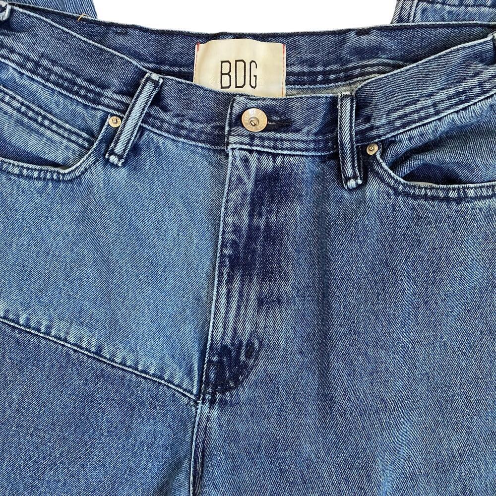 BDG Urban Outfitters Sz 33/32 Skate Fit Jeans Patchwork Baggy Jeans Mid Wash - Picture 8 of 16